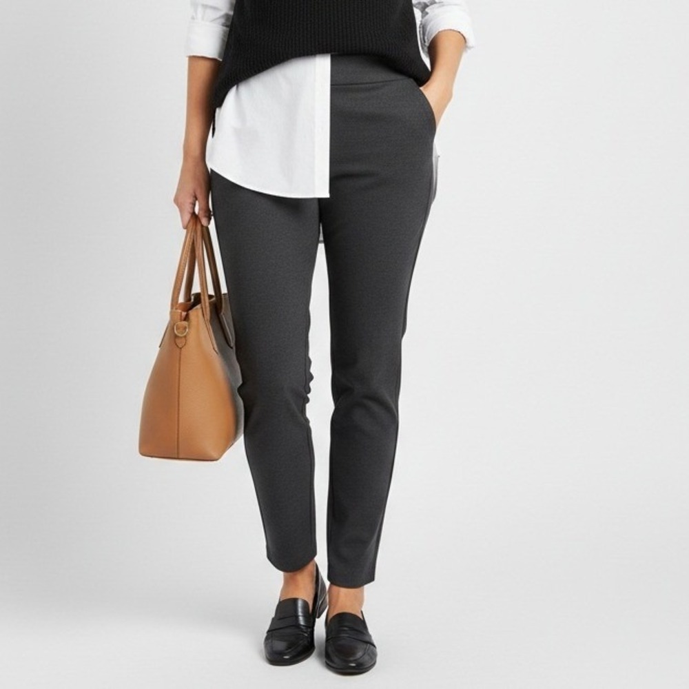 NIC+ZOE Straight Leg Pants 3X Women Dark Gray Pull On Career Stretch Comfort‎